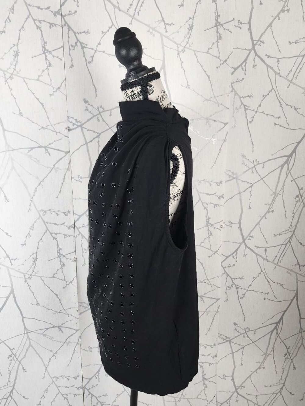 Nu Denmark Black Grommet Cowl Neck Tank - Picture 3 of 6